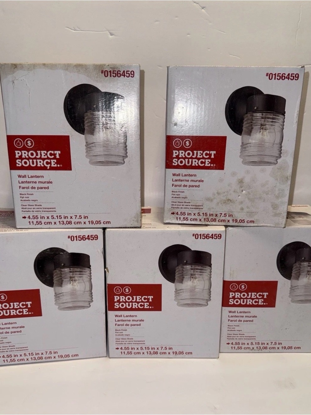 Wall Lantern Project Source #0156459 Black 5-Pack New in Box